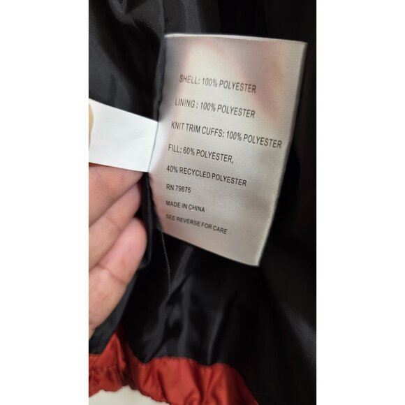 Michael Kors Kids Orange Puffer Jacket Hood & Zip Closure Size 4T Polyester Line - Picture 7 of 7